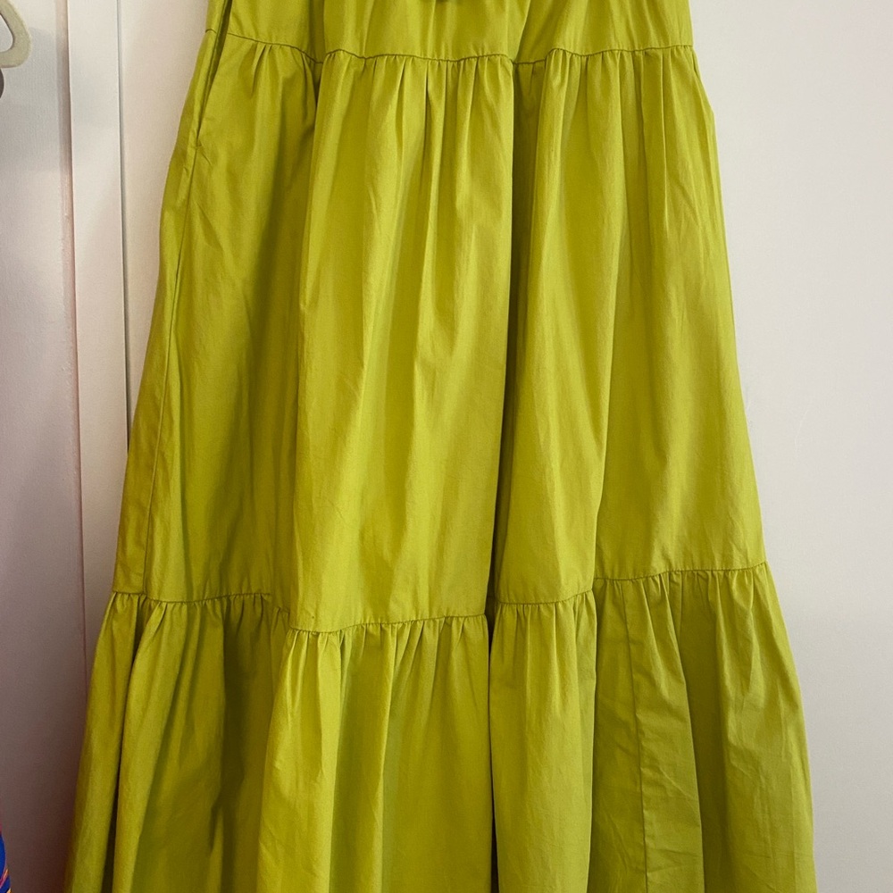 Abercrombie Lime Green Tiered Maxi Skirt